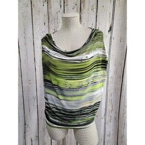 D. Exterior 42 (XL) Italy Multicolor Sleeveless Blouse Top Shirt Designer Slinky